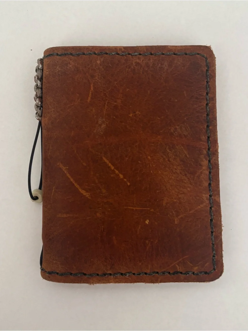 Artisan Made Leather Pocket Journal Notebook Stitched Edges Blank Patina Brown